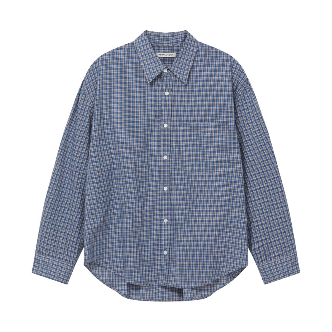 퍼머넌트 아카이브 파인 체크 셔츠 블루