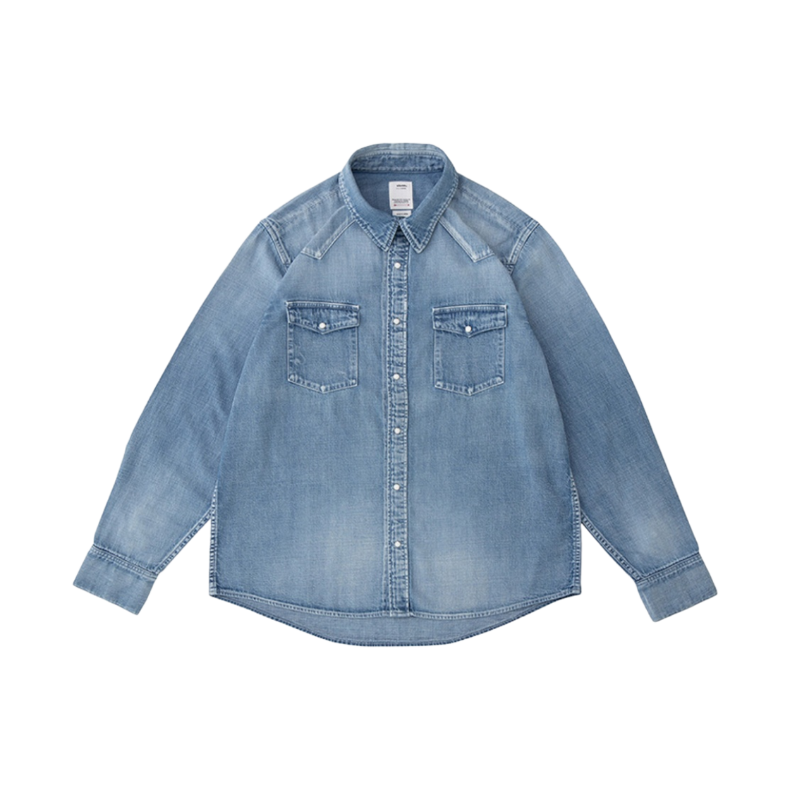 비즈빔 소셜 스컬프처 셔츠 DMGD 라이트 인디고 - 23SS(Visvim Social Sculpture Shirt DMGD Light Indigo - 23SS) - 1
