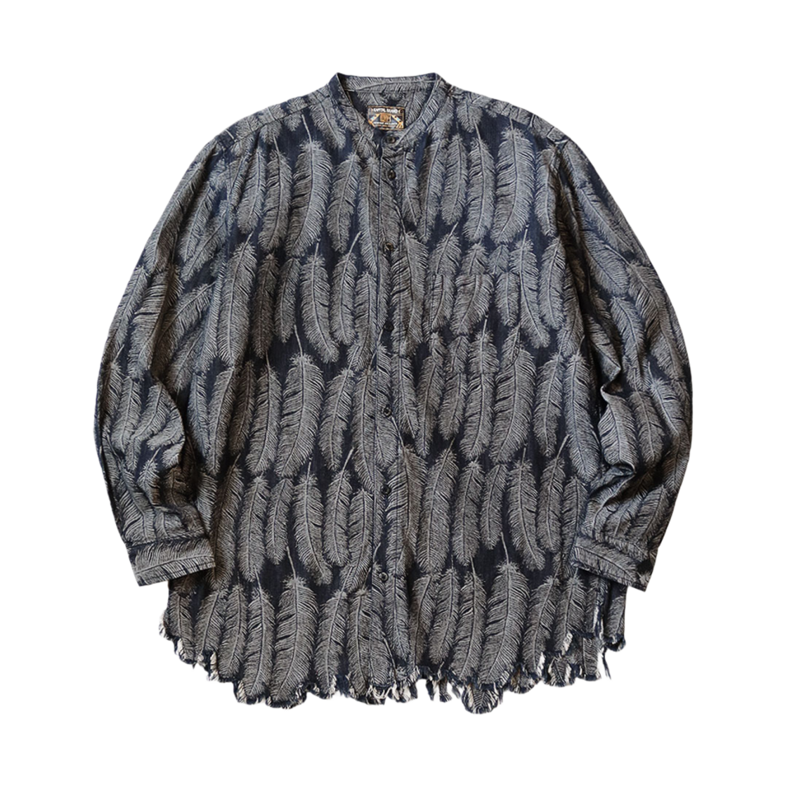 K2403LS021 Kapital 5 oz. Magpie Denim Stand Shirt Dark Indigo