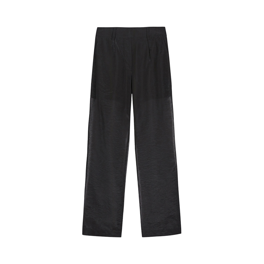 유지 시스루 스트레이트 핏 팬츠 블랙(YUJI See-Through Straight Fit Trousers Black)