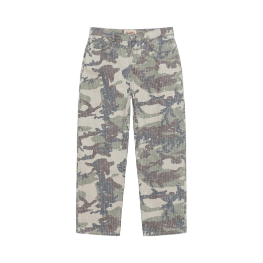 Stussy Camo Canvas Big Ol’ Jean Needlepunch Woodland Camo