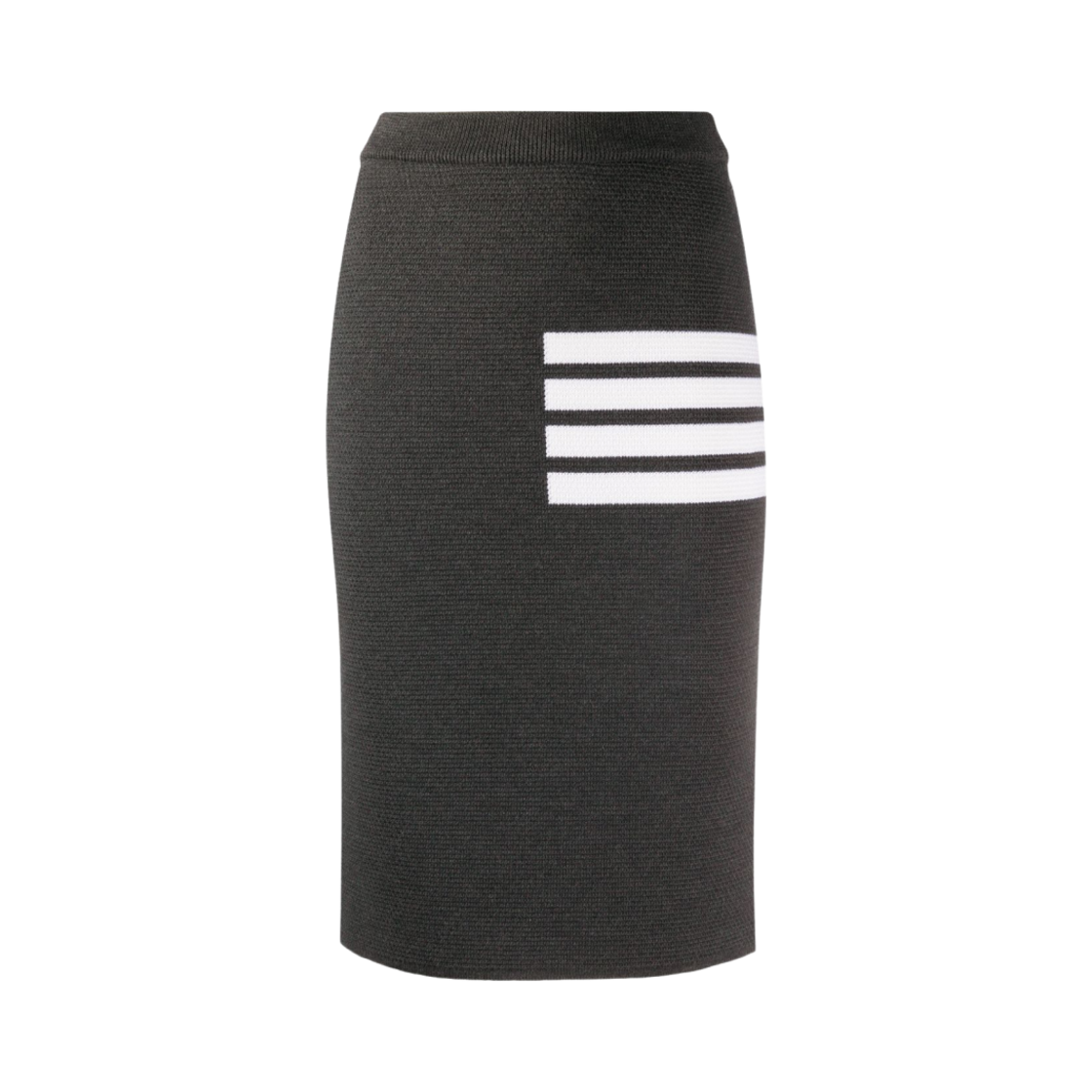 (W) 톰브라운 파인 메리노 울 링크 스티치 사선 펜슬 스커트 다크 그레이((W) Thom Browne Fine Merino Wool Links Stitch 4-Bar Pencil Skirt Dark Grey) - 1
