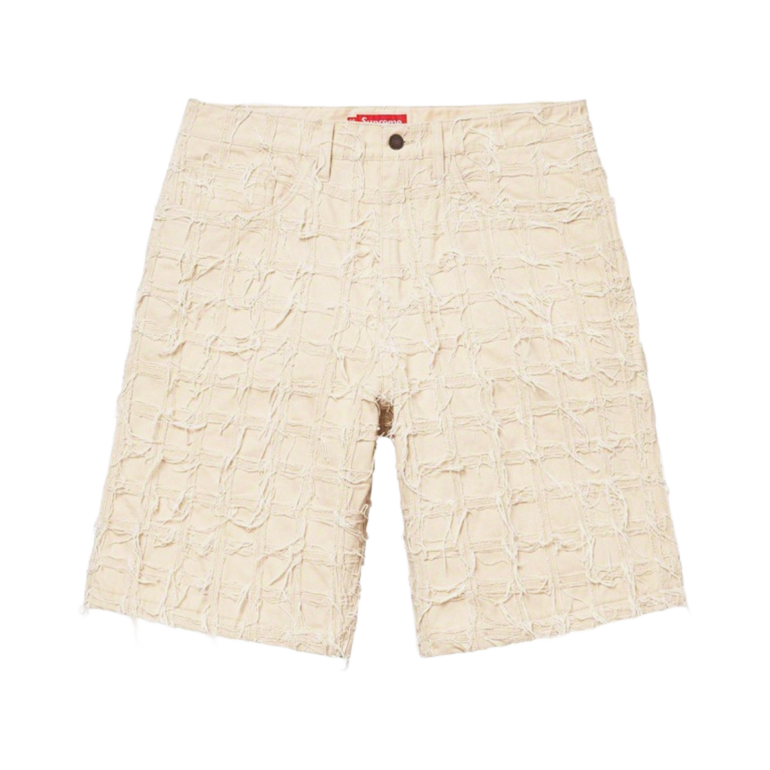슈프림 프레이드 패치워크 배기 데님 쇼츠 내츄럴(Supreme Frayed Patchwork Baggy Denim Shorts Natural - 23SS) - 1