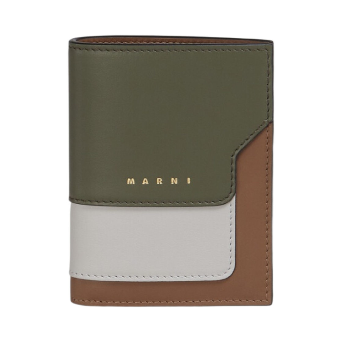 마르니 사피아노 반지갑 모스스톤 펠리칸 골드 브라운(Marni Saffiano Bi-Fold Wallet Mosstone Pelican Gold Brown) - 1