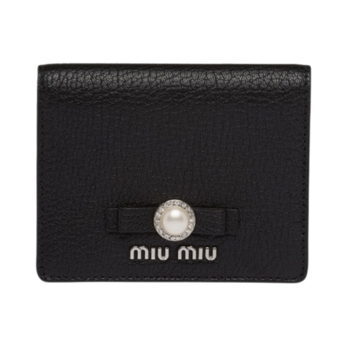 미우 미우 스몰 마드라스 가죽 지갑 블랙(Miu Miu Small Madras Leather Wallet Black) - 1