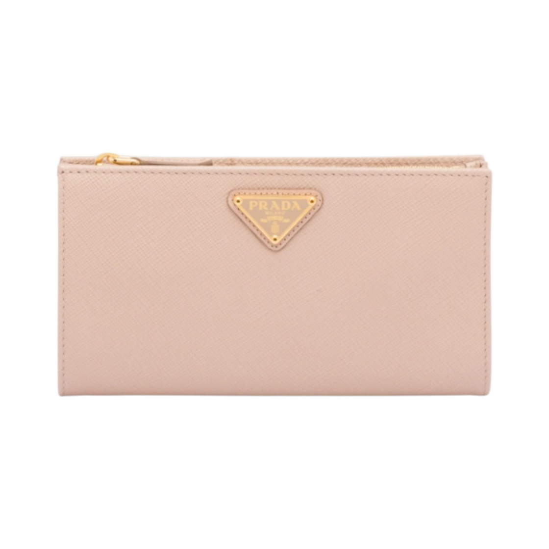 1ML009-QHH-F0236 Prada Large Saffiano Leather Wallet Powder Pink