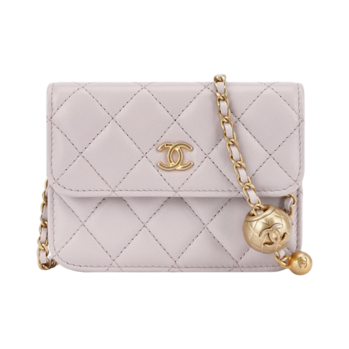 AP1465-B02916-ND359 Chanel Clutch with Chain Lambskin & Gold Light Purple