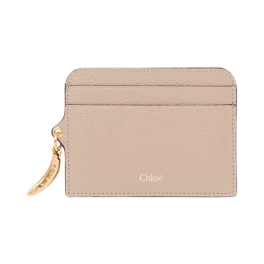 CH25SP544N7220E Chloe Banana Card Holder in Grained Leather Boyish Brown