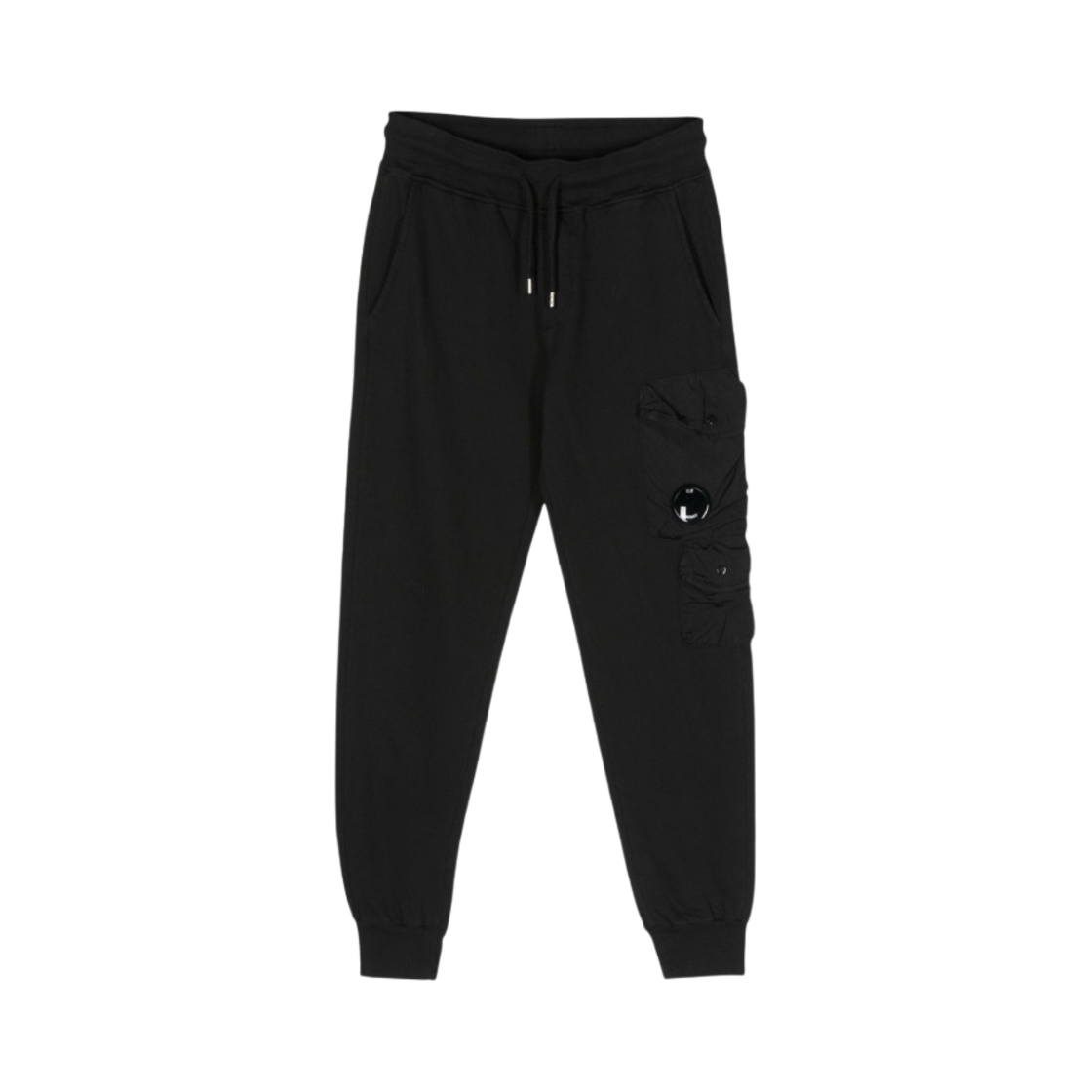(키즈) C.P. 컴퍼니 U16 라이트 플리 믹스드 카고 트랙 팬츠 블랙 - 23SS((Kids) C.P. Company U16 Light Fleece Mixed Cargo Track Pants Black - 23SS) - 1