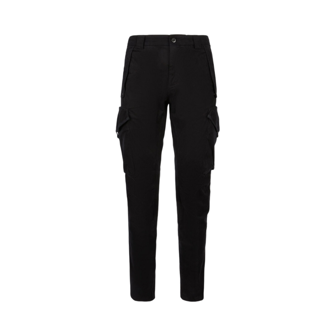 C.P. 컴퍼니 스트레치 사틴 카고 팬츠 어고노믹 핏 블랙 - 23SS(C.P. Company Stretch Sateen Cargo Pants Ergonomic Fit Black - 23SS) - 1