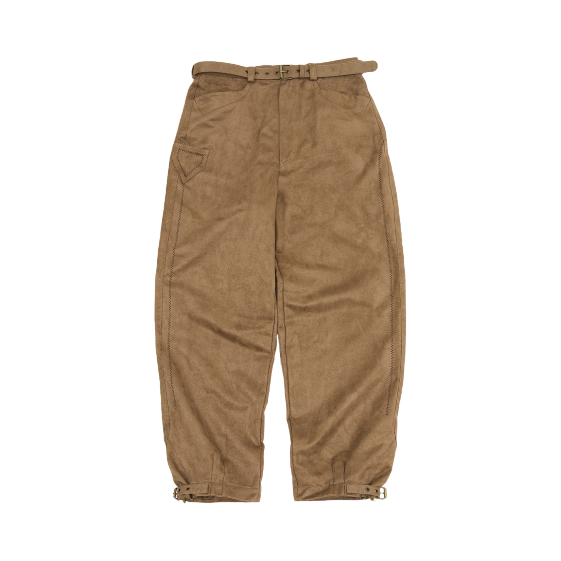 자고류 엠보더리 스웨이드 팬츠 베이지(Jagoryu Embroidery Suede Pants Beige) - 1