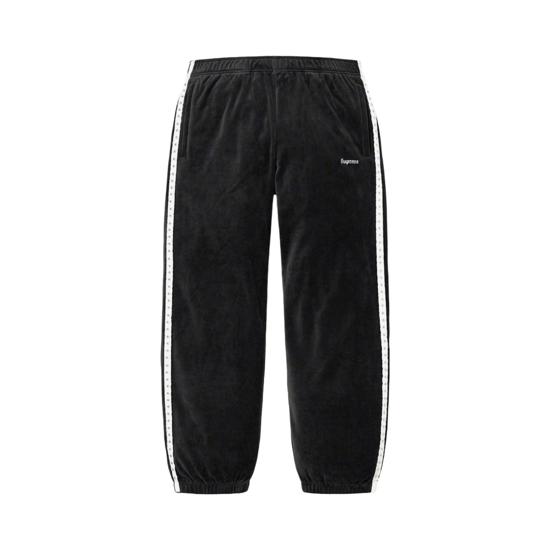 슈프림 스터드 벨루어 트랙 팬츠 블랙 - 22FW(Supreme Studded Velour Track Pants Black - 22FW) - 1