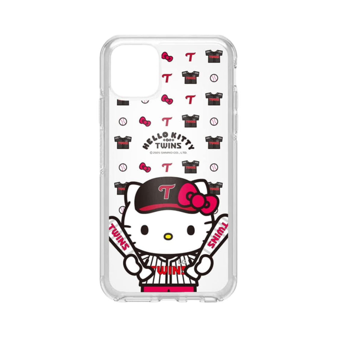 LG 트윈스 x 헬로 키티 아이폰 배트 응원 젤 하드 폰 케이스 클리어(LG Twins x Hello Kitty iphone Bat Cheering Gel Hard Phone Case Clear)