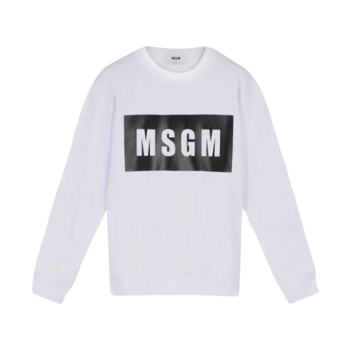 3041MDM96-217299-01 (W) MSGM Cotton Sweatshirt with Box Logo White