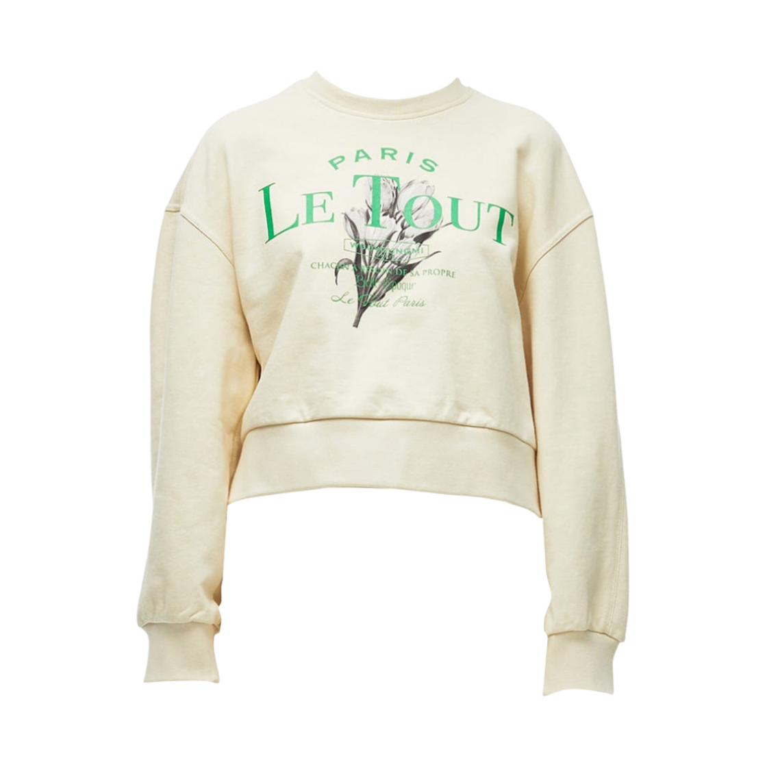 (W) 우영미 플라워 프린트 크롭 스웨트셔츠 아이보리 - 22SS((W) Wooyoungmi Flower Print Cropped Sweatshirt Ivory - 22SS) - 1