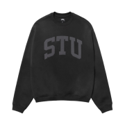 Stussy Stu Applique Crew Black
