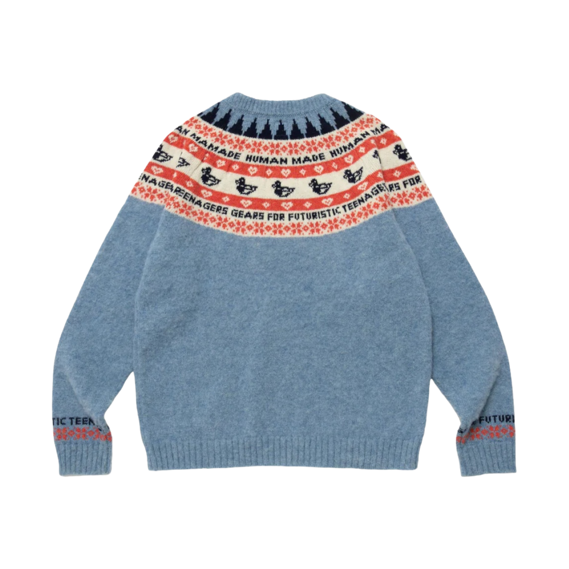 휴먼 메이드 덕 자카드 니트 스웨터 블루(Human Made Duck Jacquard Knit Sweater Blue) - 2