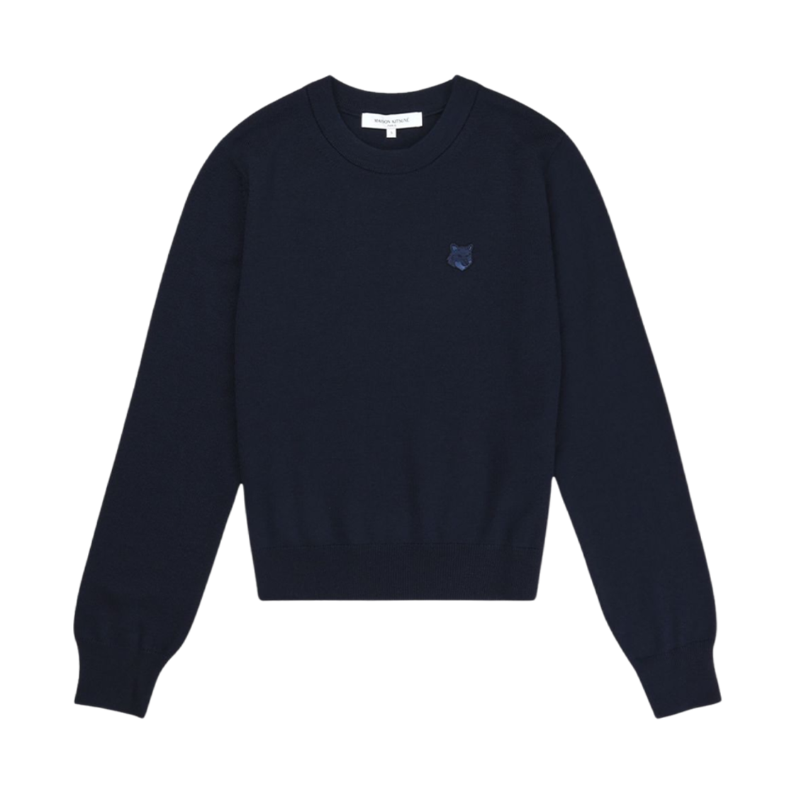 MW00801KT1036-P476 (W) Maison Kitsune Bold Fox Head Patch Regular Jumper Ink Blue