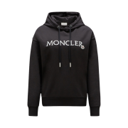 (W) Moncler Embroidered Logo Hoodie Black - 24SS