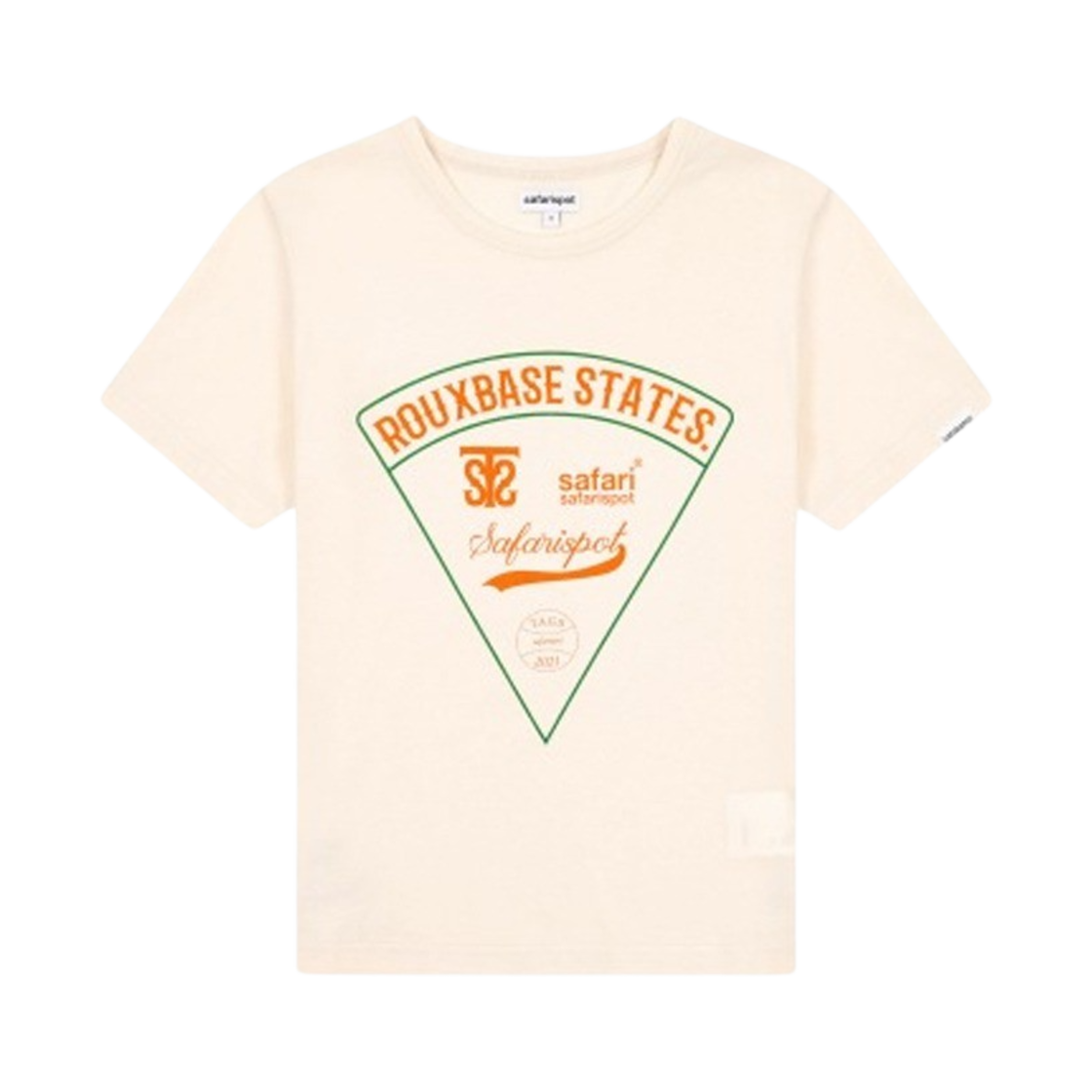 사파리스팟 1/2 루 베이스 스쿨 잇 더 피자 티 아이보리(Safarispot 1/2 Roux Base School Eat The Pizza Tee Ivory) - 1