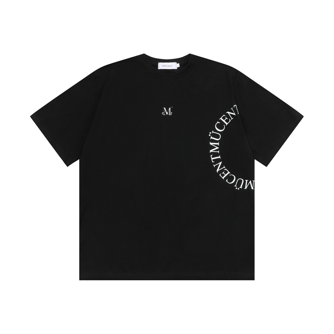 P00000MF_BK MUCENT Side Arc Logo Half T Black