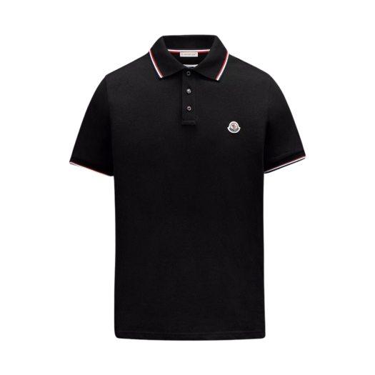 Moncler Logo Polo Shirt Black - 23SS