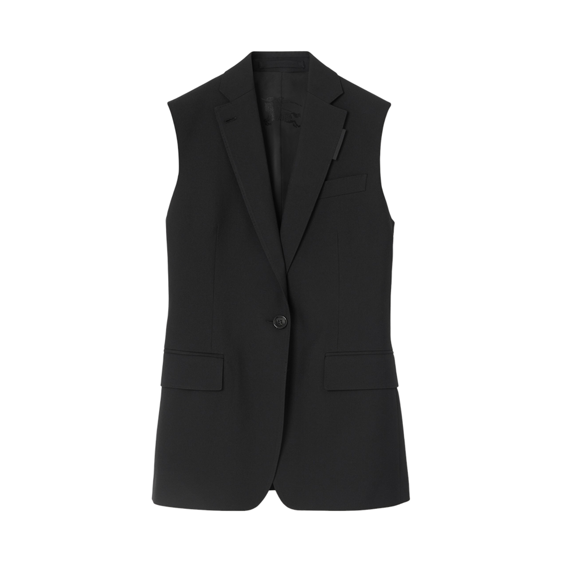 (W) 버버리 슬리브리스 울 테일러드 자켓 블랙((W) Burberry Sleeveless Wool Tailored Jacket Black) - 1