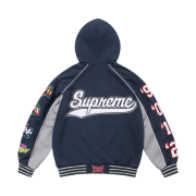 Supreme Playoffs Zip Up Hooded Sweatshirt Navy - 25SS