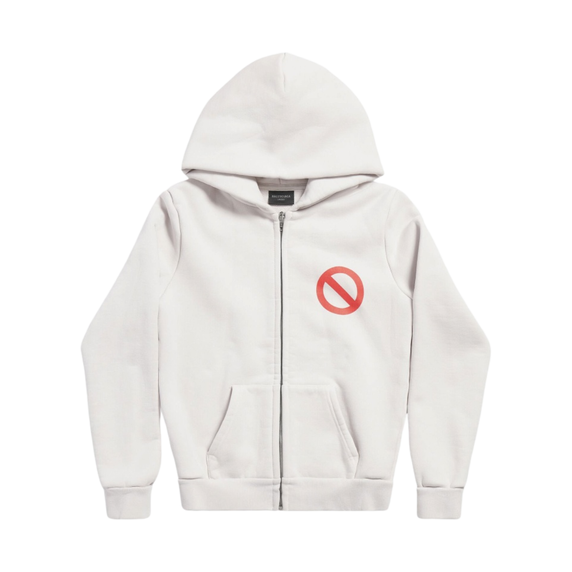 발렌시아가 뮤직 x BFRND 시리즈 집업 후드 스몰 핏 오프 화이트(Balenciaga Music x BFRND Series Zip Up Hoodie Small Fit Off White)