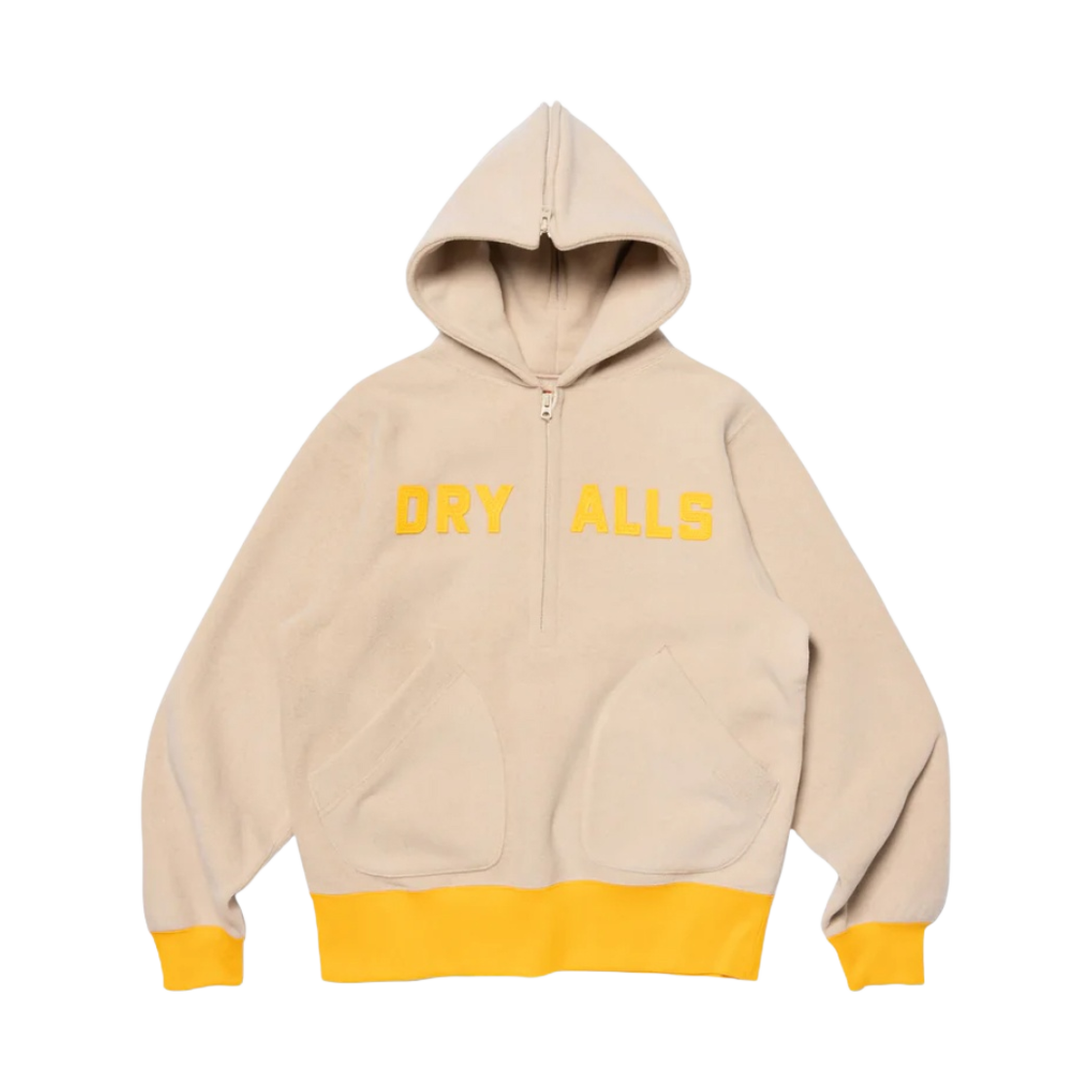 휴먼 메이드 플리스 하프집 후드 베이지