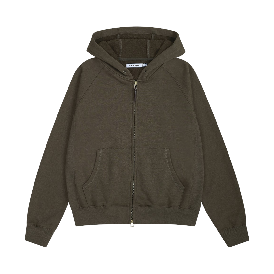 사파리스팟 레귤러 코튼 후디 집업 - 올리브(Safarispot Regular Cotton Hoodie Zipup - Olive)