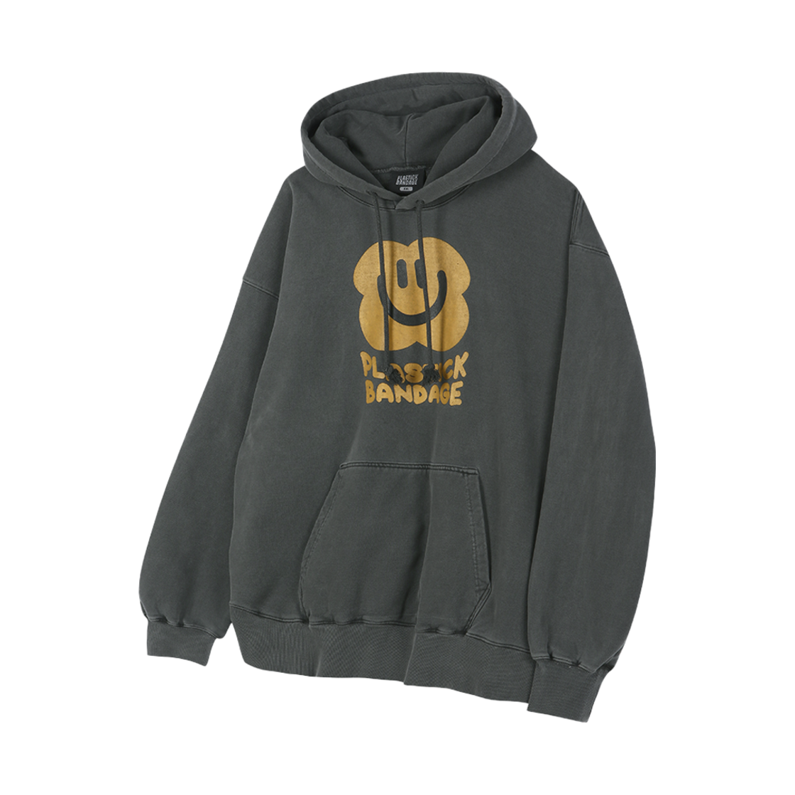 SPHP Plastick Bandage Smiley Plower Hoodie Pigment Black