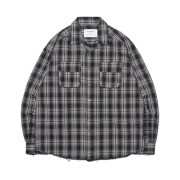 NOMANUAL Seersucker Check Shirts Black