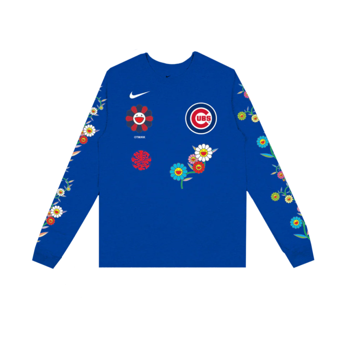 나이키 x 무라카미 타카시 x MLB 월드 투어 도쿄 시리즈 2025 컵스 롱슬리브 티셔츠 블루(Nike x Murakami Takashi x MLB World Tour Tokyo Series 2025 Cubs LS T-Shirt Blue)