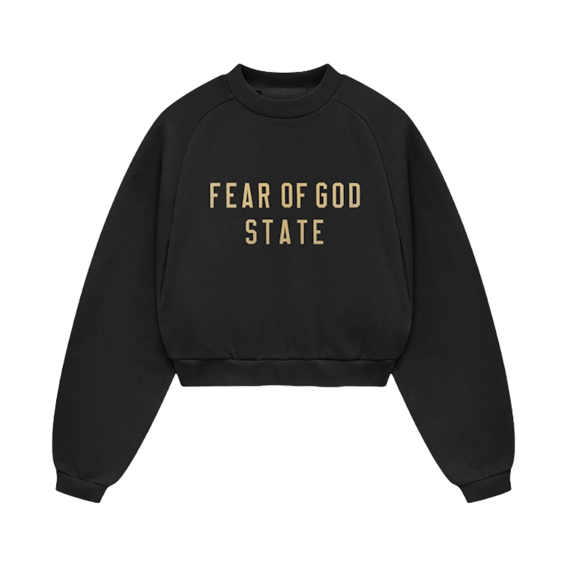 - (W) Essentials Fleece Cropped Crewneck Black - 24FW