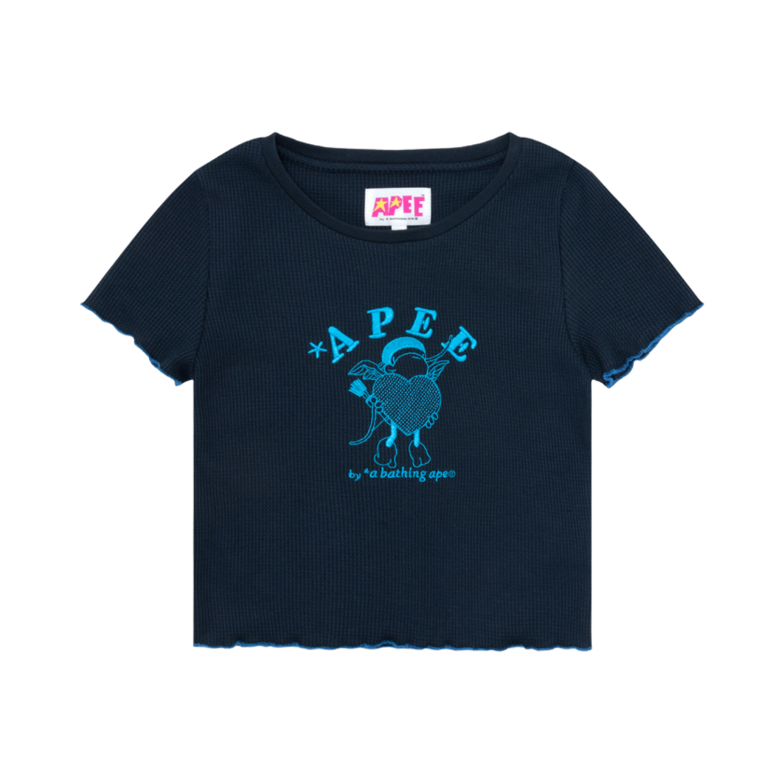 (W) 베이프 그래픽 숏슬리브 탑 네이비 블루((W) BAPE Graphic Short Sleeve Top Navy Blue) - 1