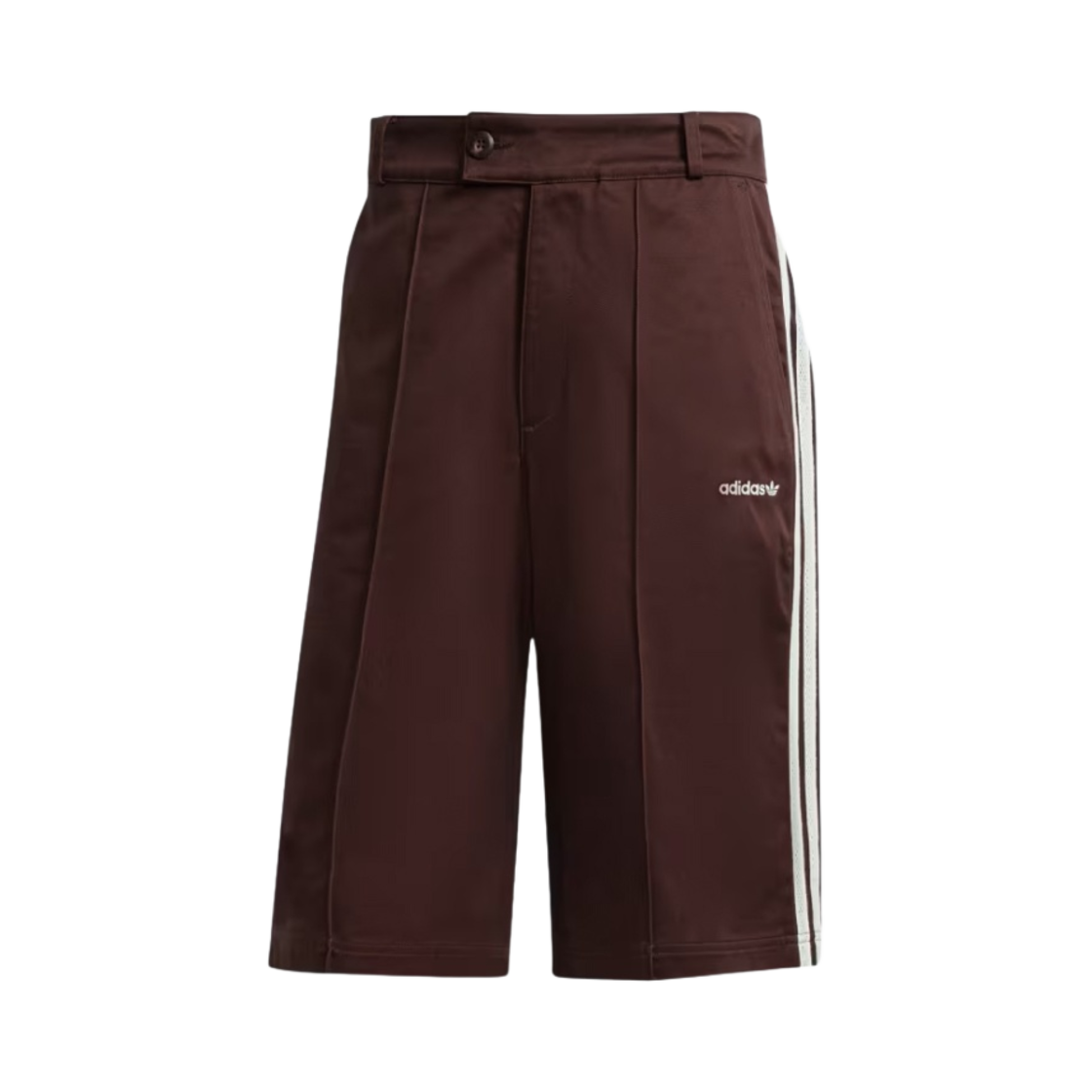 아디다스 80s 루즈 버튼 삼선 11인치 버뮤다 쇼츠 쉐도우 브라운 - US 사이즈(Adidas 80s Loose Buttoned 3-Stripes 11 Inch Bermuda Shorts Shadow Brown - US Sizing)