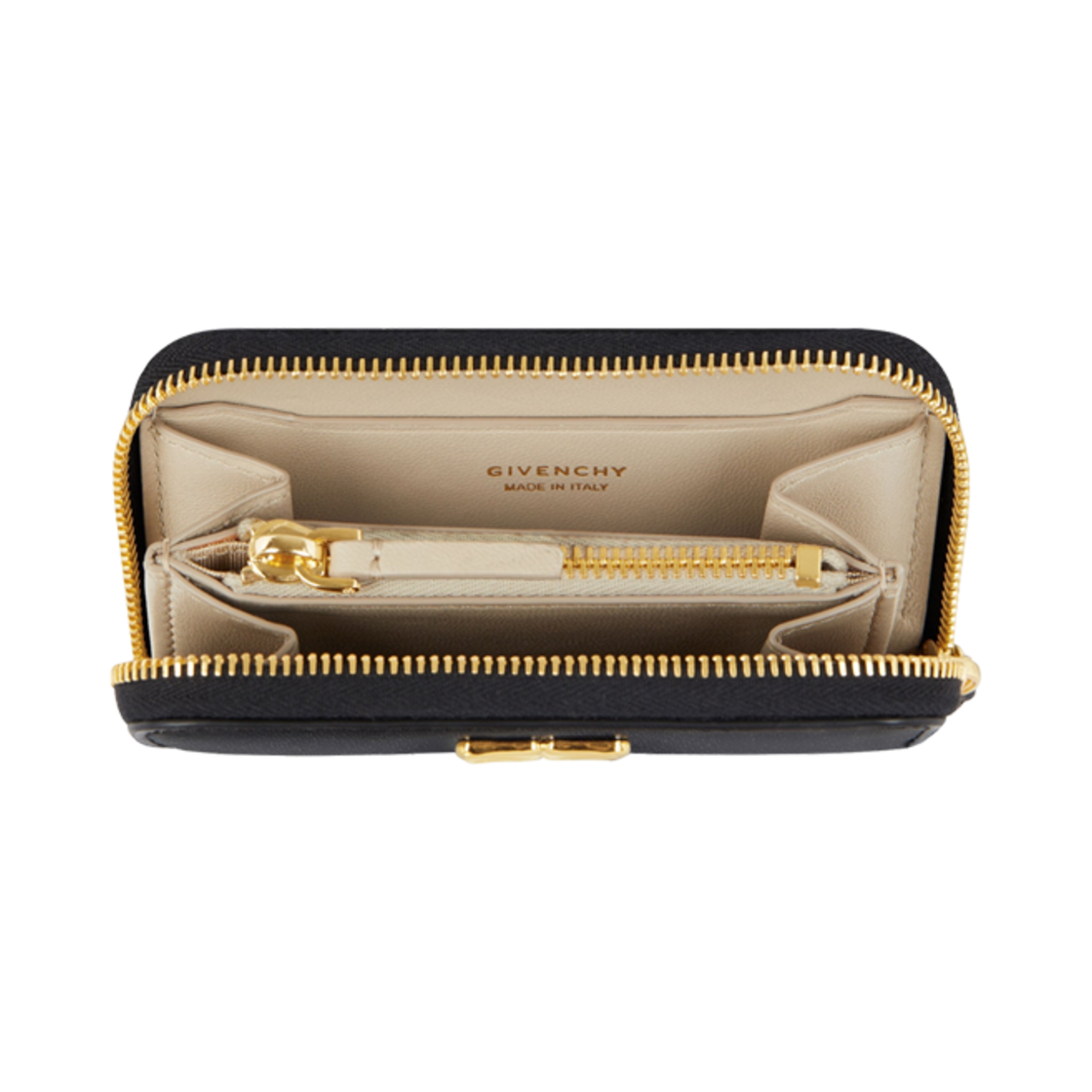 지방시 4G 리퀴드 박스 레더 지퍼 월렛 차콜 | Givenchy | KREAM