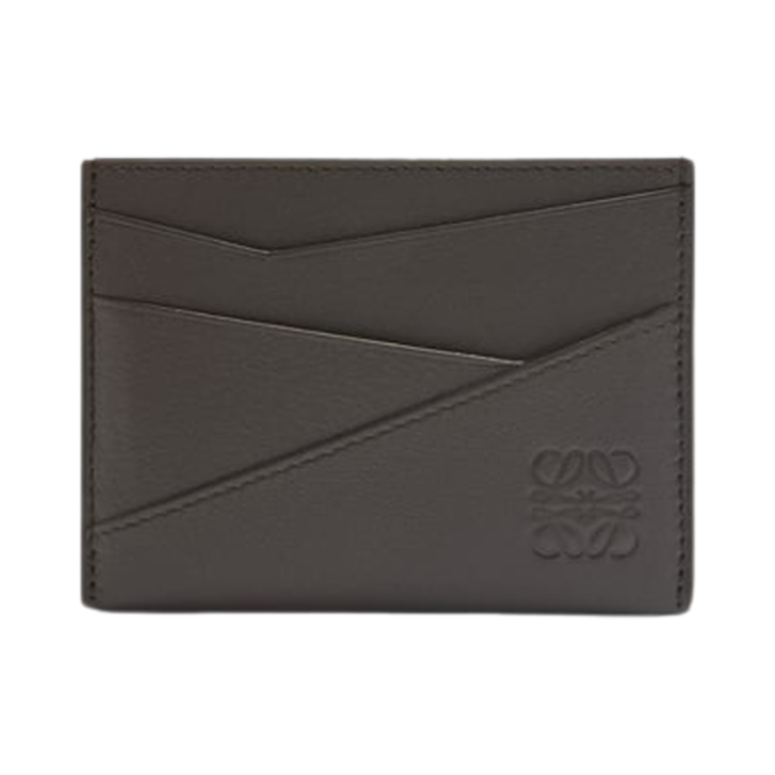 C510Q77X02-1220 Loewe Puzzle Plain Card Holder in Classic Calfskin Dark Grey