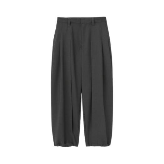 DNBDFWPT04CH DNSR Multi Pleats Wide Slacks Charcoal