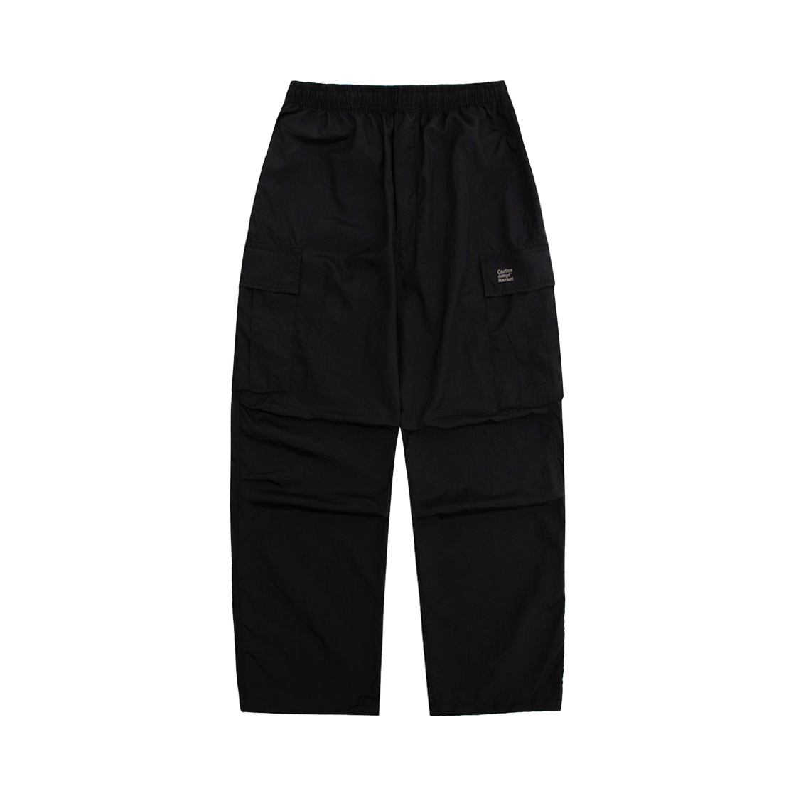 24HSCDMPT01BLK Cactusdonutmarket Nylon Pin-Tuck Cargo Pants - Black