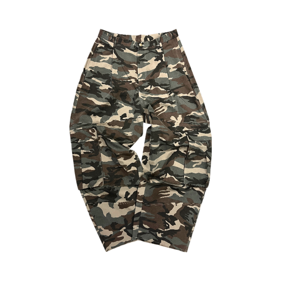 언더마이카 무.51 안티 Fxxking 로고 플레이 빅 카고 카모 팬츠 카모 카키(Undermycar Mu.51 Anti Fxxking Logo Play Big Cargo Camo Pants Camo Khaki)