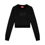 (W) Diesel F-Slimmy-Od Cropped Sweatshirt with Cut-Out Logo Black