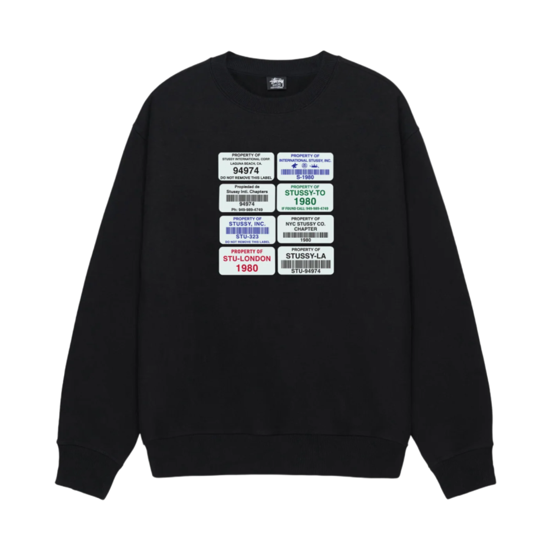 1915057 Stussy Codes Crew Black