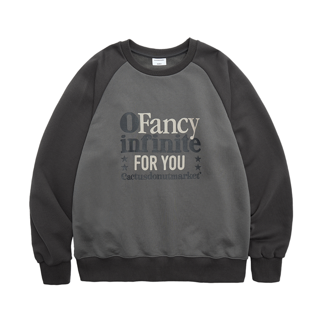 캑터스도넛마켓 팬시 인피니트 래글런 스웨트셔츠 차콜