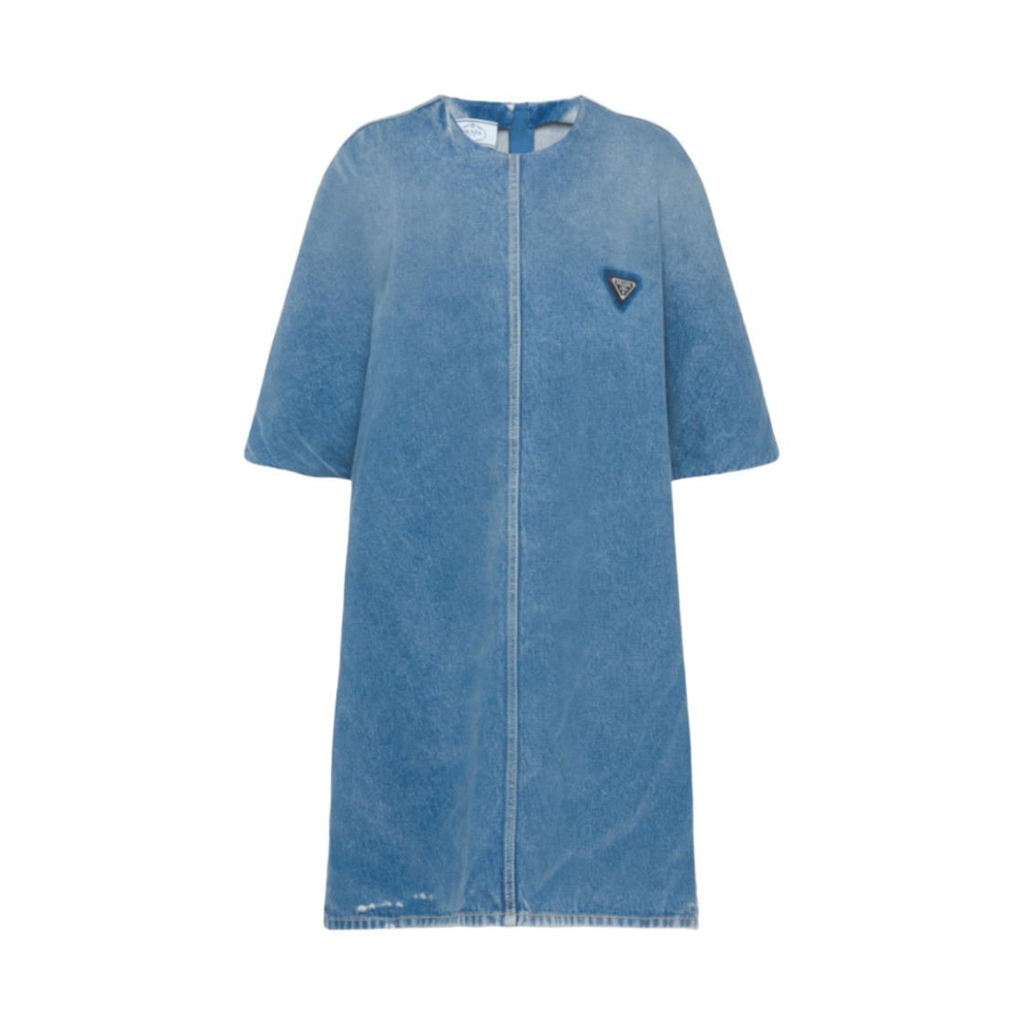 (W) 프라다 오가닉 데님 미니 드레스 네이비((W) Prada Organic Denim Mini-Dress Navy) - 1