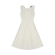 Haveless Women Sleeveless Flare Dress Ivory