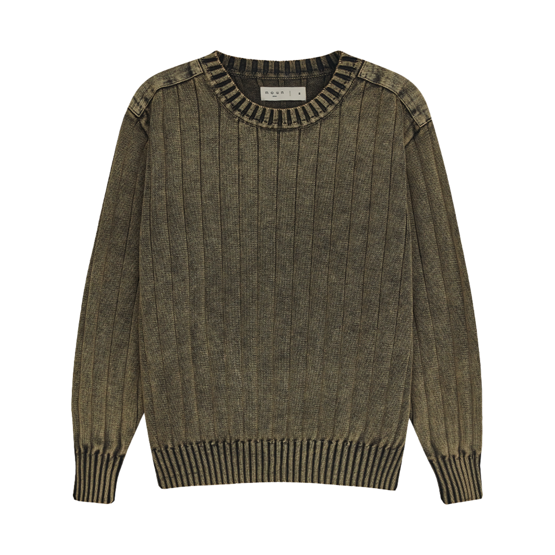 노운 워시드 크루넥 니트 페이디드 카키(noun Washed Crewneck Knit Faded Khaki)