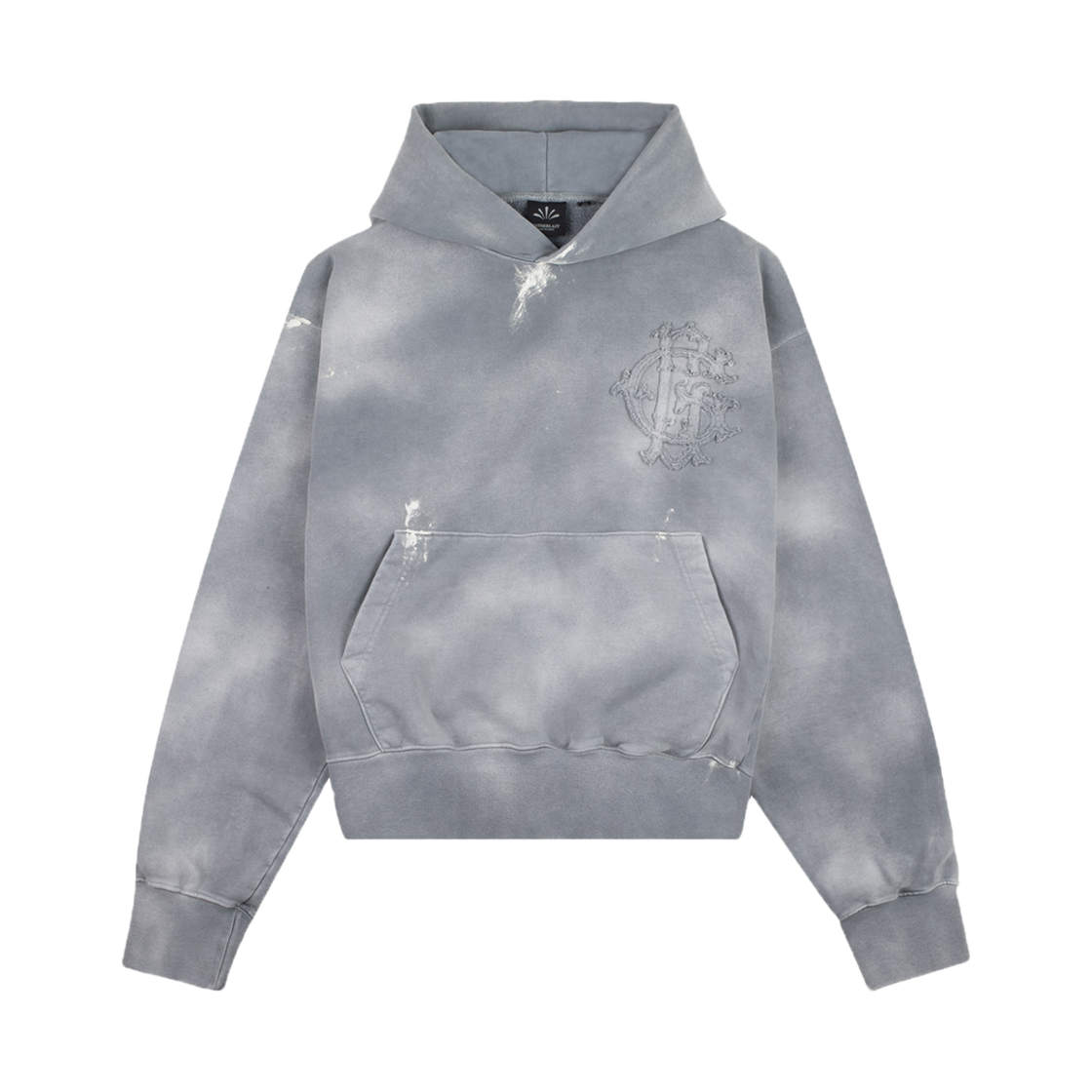 24EP3TS012 Gatherlazy GL Logo Vintage Washing Hoodie Ash Gray