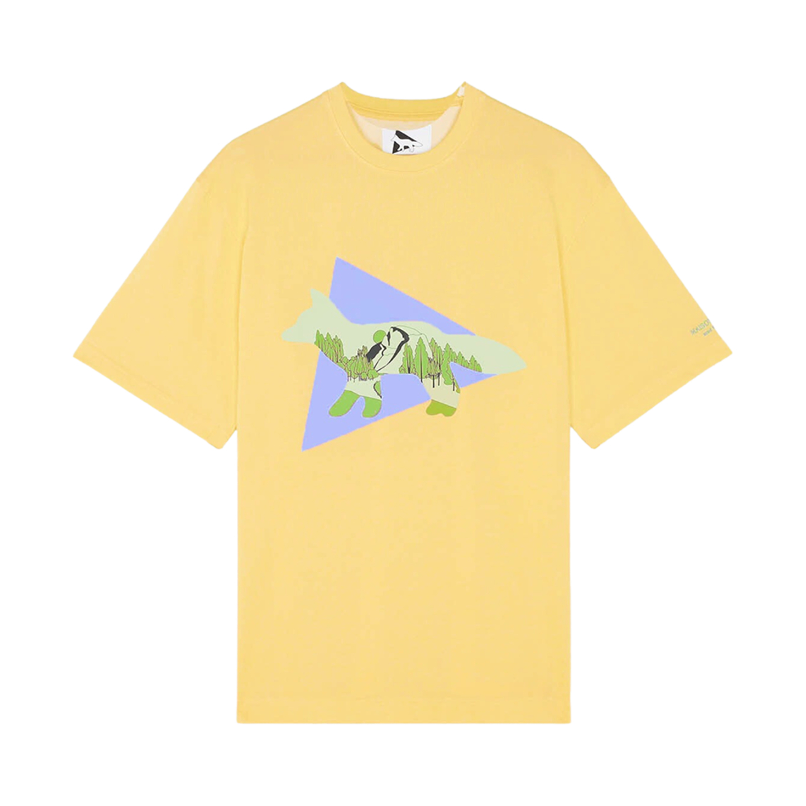 메종 키츠네 x 앤드 원더 드라이 코튼 티셔츠 2 옐로우(Maison Kitsune x And Wander Dry Cotton T-Shirt 2 Yellow) - 1